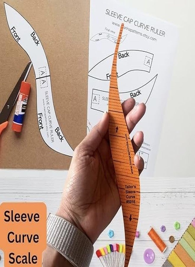 NTGS Tailor Pattern Maker Ruler Set of 3, French Curve and Hip Curve, Yellow and Orange, Professional Sewing Tools - Image 4